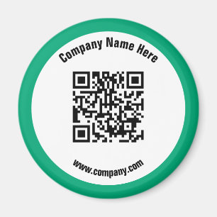 Green Promotional Business Name QR Code Magnet