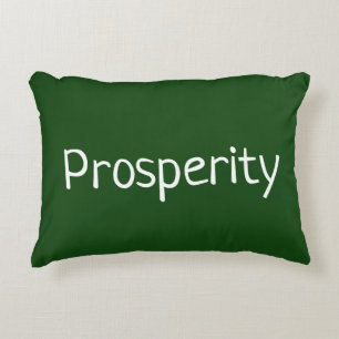 Green Prosperity Affirmation Accent Pillow