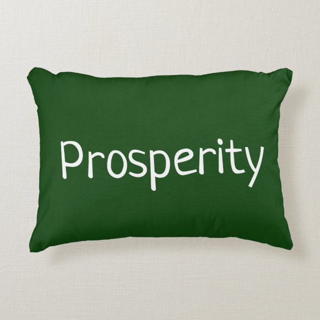 Green Prosperity Affirmation Accent Pillow (Front)