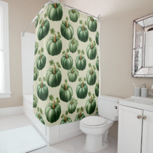 Green Pumpkin Autumn Home Design Throw Pillow