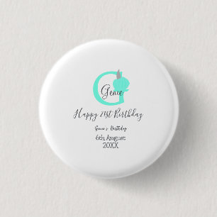 Green pumpkin fall birthday 21st grey pastel 1 inch round button
