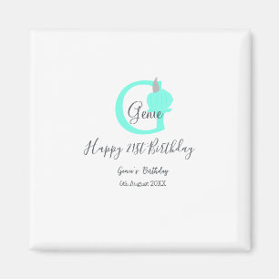 Green pumpkin fall birthday 21st grey pastel magnet