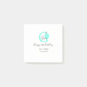 Green pumpkin fall birthday 21st grey pastel post-it notes