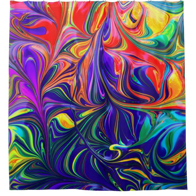 Green purple and orange abstract painting (Front)