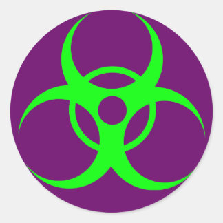 Green Purple Biohazzard Sticker