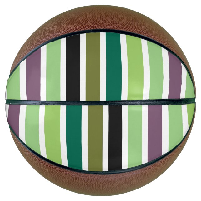 Green Purple Black Hues Basketball (Front)