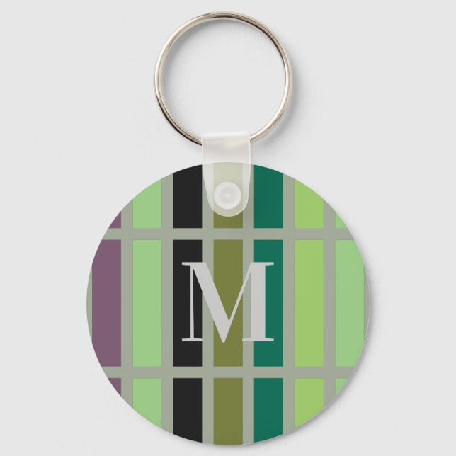Green Purple Black Hues Keychain (Front)