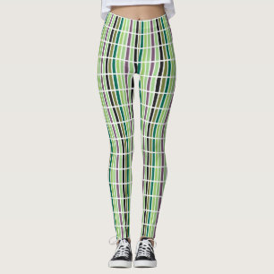 Green Purple Black Hues Leggings