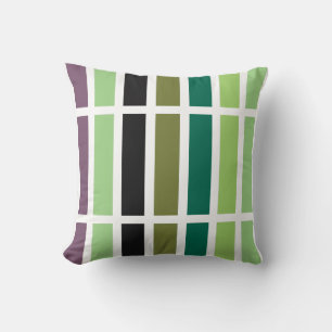Green Purple Black Hues Throw Pillow