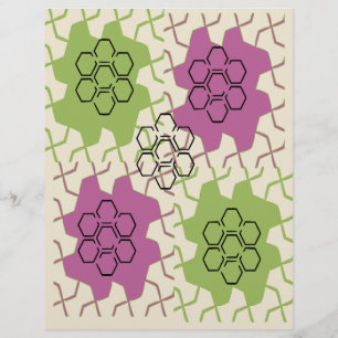Green & Purple Hexagon Scrapbook paper: 