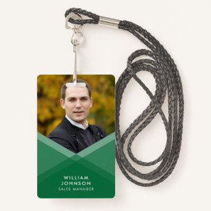 Green Purple Layered Geometric Photo Badge