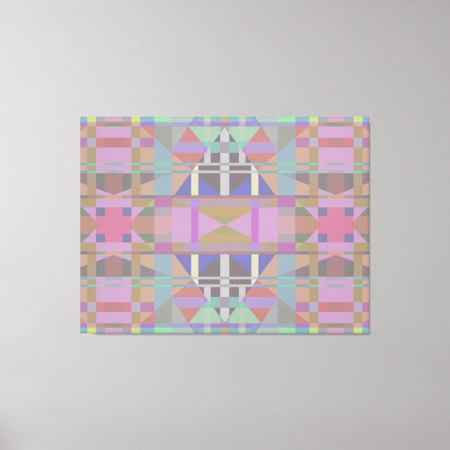 Green Purple Pink Geometric Canvas Print (Front)