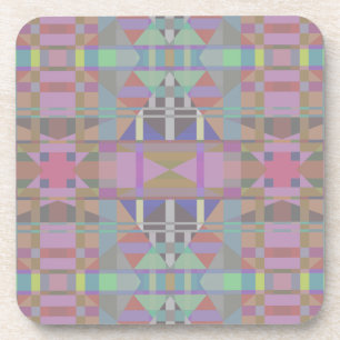 Green Purple Pink Geometric Coaster