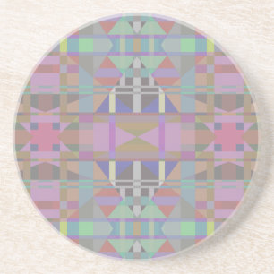 Green Purple Pink Geometric Coaster