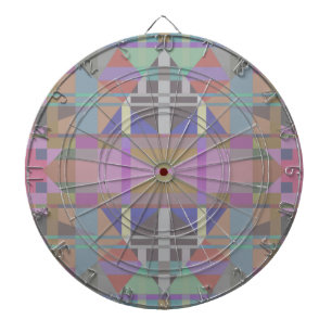 Green Purple Pink Geometric Dartboard