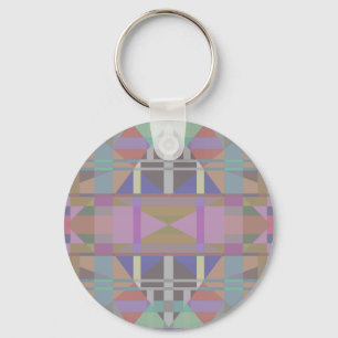Green Purple Pink Geometric Keychain