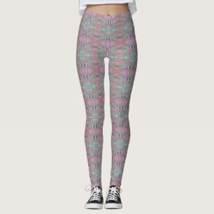 Green Purple Pink Geometric Leggings
