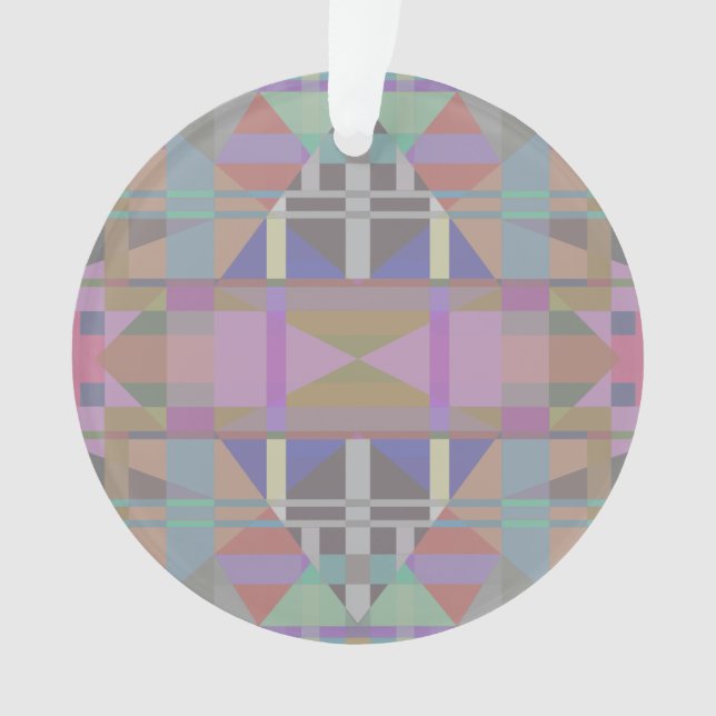 Green Purple Pink Geometric Ornament (Front)