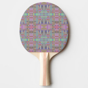 Green Purple Pink Geometric Ping Pong Paddle