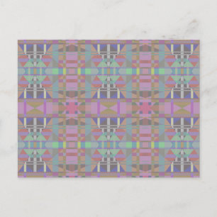 Green Purple Pink Geometric Postcard