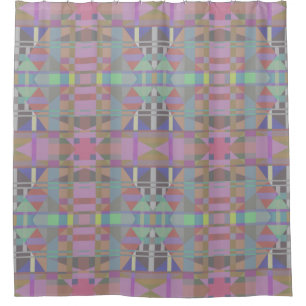 Green Purple Pink Geometric Shower Curtain