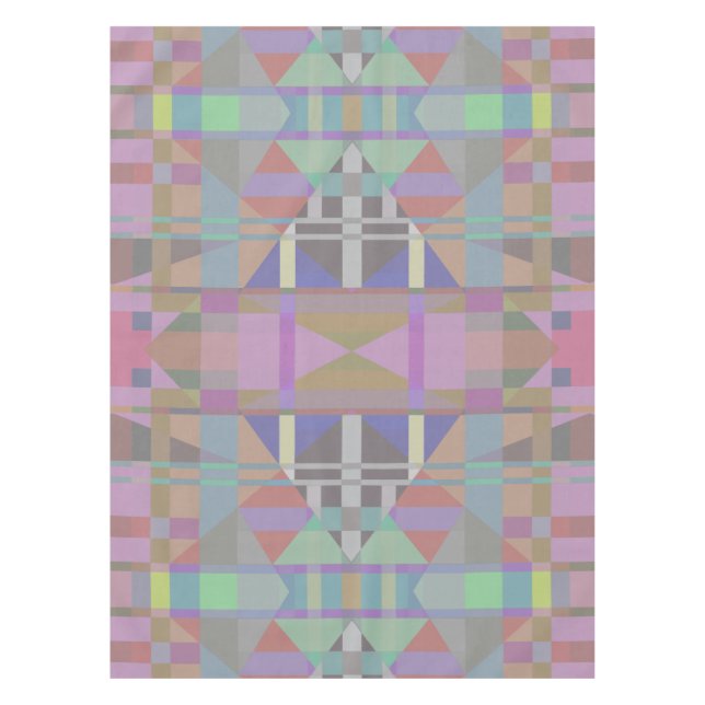 Green Purple Pink Geometric Tablecloth (Front)