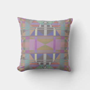 Green Purple Pink Geometric Throw Pillow