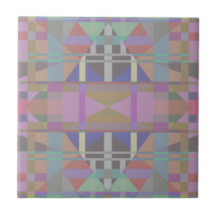 Green Purple Pink Geometric Tile