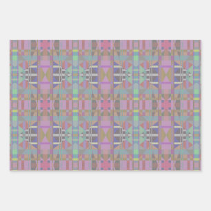 Green Purple Pink Geometric Wrapping Paper Sheet