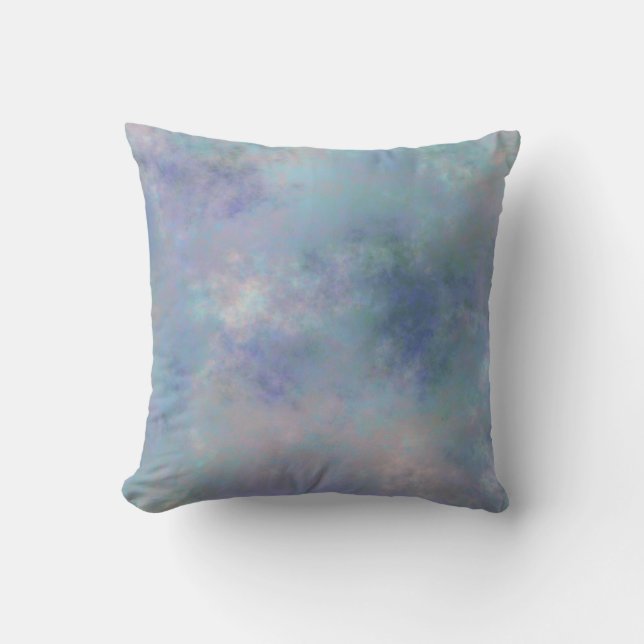 Green Purple Pink Misty Watercolor Background Throw Pillow (Front)