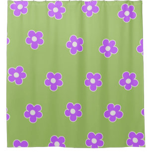 Green Purple Retro Y2K Flower Pattern