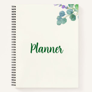 Green Purple Skin Eucalyptus Minimalist Planner Notebook