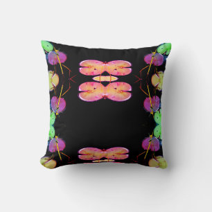 green purple teal dragonfly,  pattern pillow