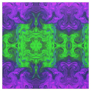 Green purple textured abstract print fabric