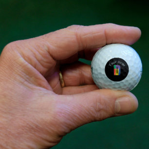 Green purple yellow red Monogram Initial  D black Golf Balls