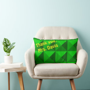 Green Pyramids  Lumbar Pillow