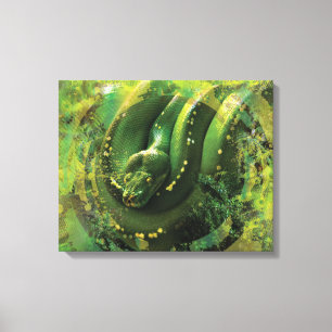 Green Python Boa Constrictor Canvas Print