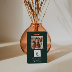 Green QR code modern minimal photo abstract Badge