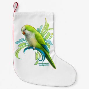 Green Quaker Parrot Small Christmas Stocking
