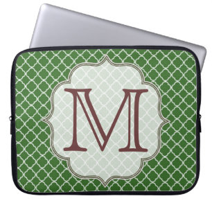 Green Quarterfoil Latti Monogram 15" Laptop Case