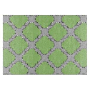 Green Quatrefoil Cutting Board