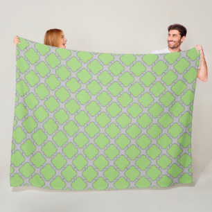 Green Quatrefoil Fleece Blanket
