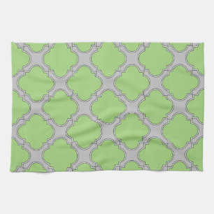 Green Quatrefoil Kitchen Towel