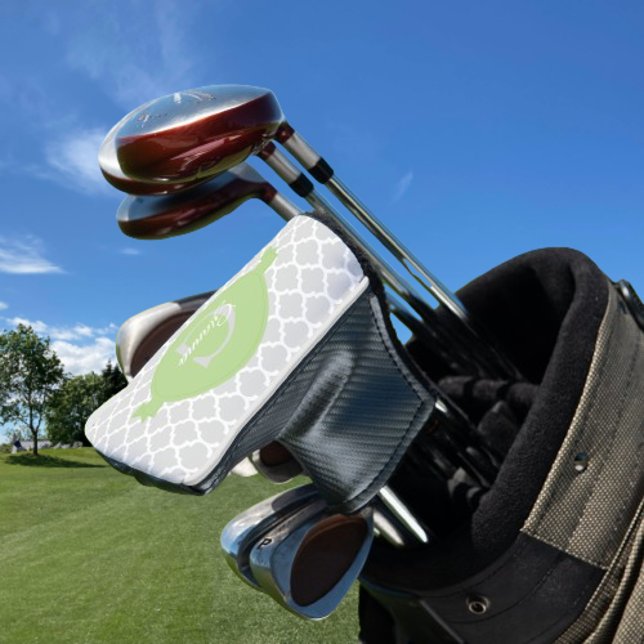 Green Quatrefoil Personalized Golf Head Cover (Green Quatrefoil Personalized Golf Head Cover)