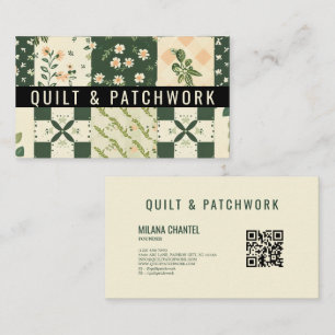 Green Quilt Patchwork Handmade Clothing  Business Card