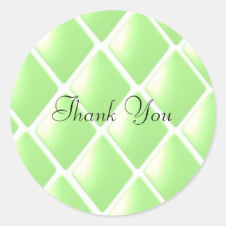 Green Quilted Diamond Pattern Classic Round Sticker