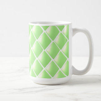 Green Quilted Diamond Pattern Coffee Mug