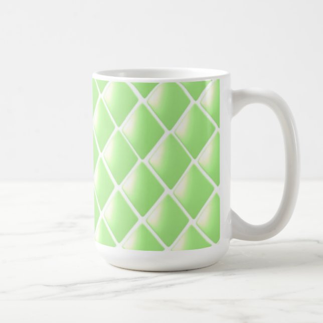 Green Quilted Diamond Pattern Coffee Mug (Right)