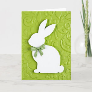 Green Rabbit Spring Time Card