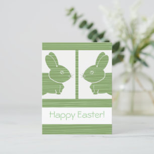 Green Rabbits Easter Postcard